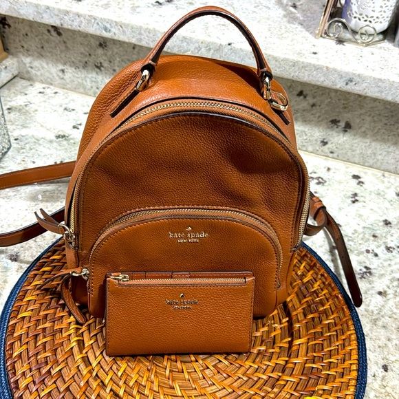 kate spade Handbags - Kate Spade Leila Pebbled Leather Mini Dome Backpack Bag & wallet.